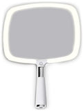 Lighted Handheld Mirror with Stand, 9" Rechargeable Makeup Mirror