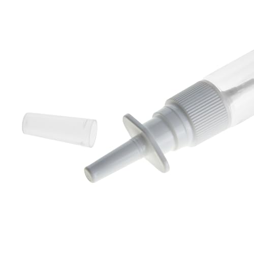 Bright Creations Clear Empty Nasal Spray Bottle - Travel-Ready Bulk Nasal Spray Bottles & Saline Rinse - Durable Leak-Resistant Empty Atomizer Containers - Pack of 24, 0.35 Fl Oz, Clear