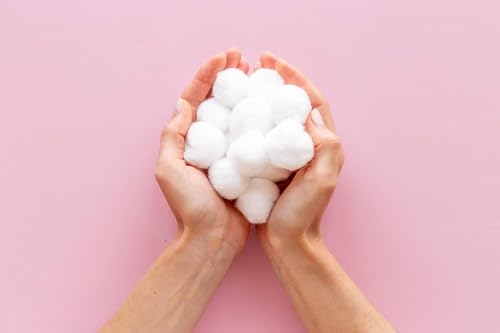 Pure Cotton Balls (100 Count) - Soft & Absorbent for Makeup & Skincare