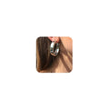 Silver Chunky Hoop Earrings for Women - Large Round Tube Design