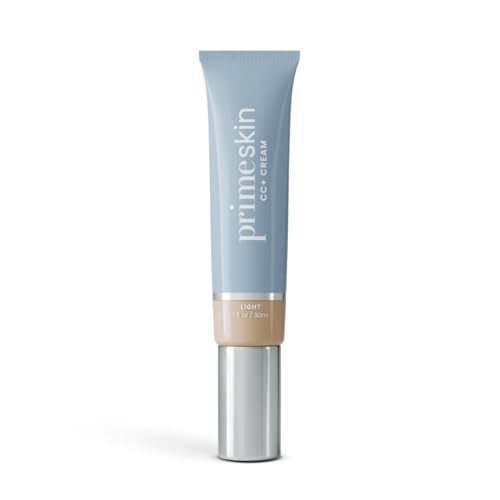 Prime Prometics PrimeSkin CC+ Cream for Mature Women ? Lightweight Liquid-to-Powder Foundation ? Blurs Pores & Covers Age Spots ? Crease-Free, Hydrating & Soft-Matte Finish for Sensitive Skin (Light)