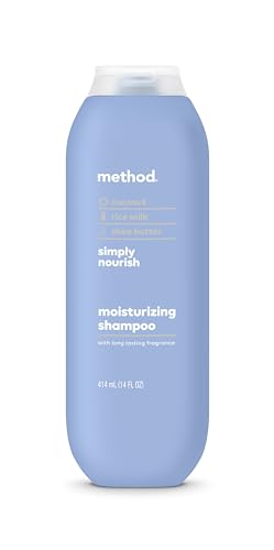 Method Moisturizing Shampoo, Simply Nourish with Shea Butter, Coconut, and Rice Milk Scent Notes, Paraben and Sulfate Free, 14 oz (Pack of 1)