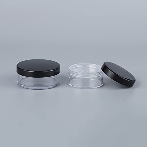 2-Pack 50g Plastic Powder Containers | Travel Makeup Jars