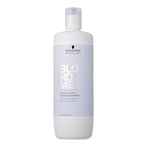 BlondMe Bond Repair Purple Shampoo for Blonde Hair | Neutralizes Yellow & Brassy Tones | Strengthens, Repairs, & Prevents Breakage | For Moisturized, Healthy-Looking Cool-Toned Blondes
