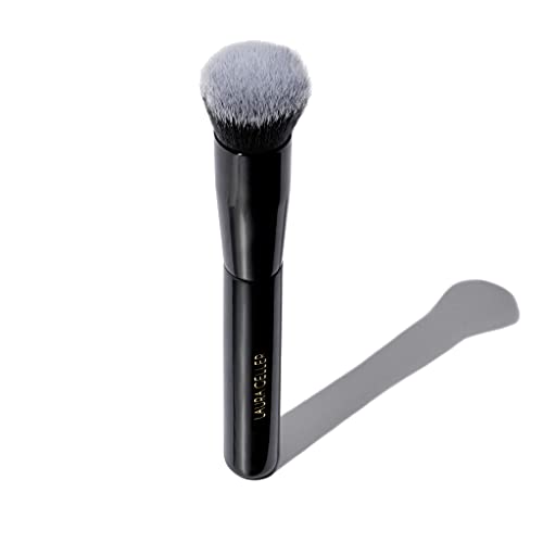 LAURA GELLER NEW YORK Foundation Makeup Brush with Wooden Handle in Midnight Black – Works with Foundation, Concealer, Blush – For Applying and Blending Liquid, Cream or Powder Makeup