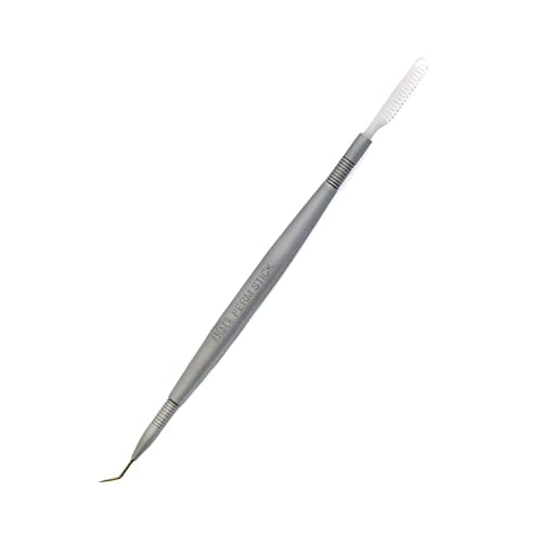 Amber Lash Eyelash Lift Perm Tool Eyelash Separator Stainless Steel Lash Lift Tool with Separation Comb Stick for Eyelash Extensions Supplies (Double Row Brush)