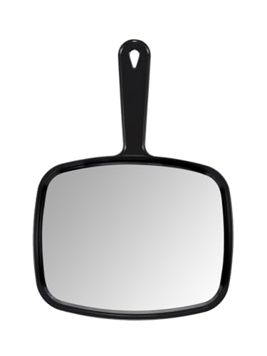 PROTECLE Hand Mirror 9.3" Barber Mirror, Distortion-Free Black