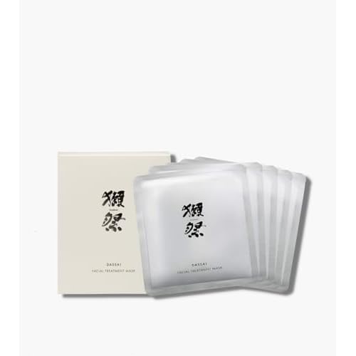 Japanese Sake Facial Sheet Mask by Dassai Beauty | Hydrating, Brightening & Anti-Aging | Sake Ferment Extract, Collagen Peptides, Vitamin C | For All Skin Types | 5 Masks