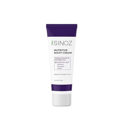 Sinoz Night Care Cream | Anti-Wrinkle Face Cream with Shea Butter & Panthenol | Skin Renewal & Hydration While You Sleep | For All Skin Types | 50 ml