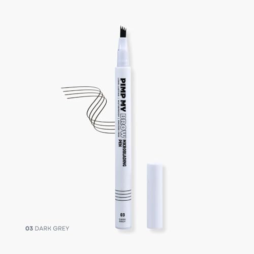 Microblading Eyebrow Pen – 4-Fork Tip, Waterproof, Dark Grey
