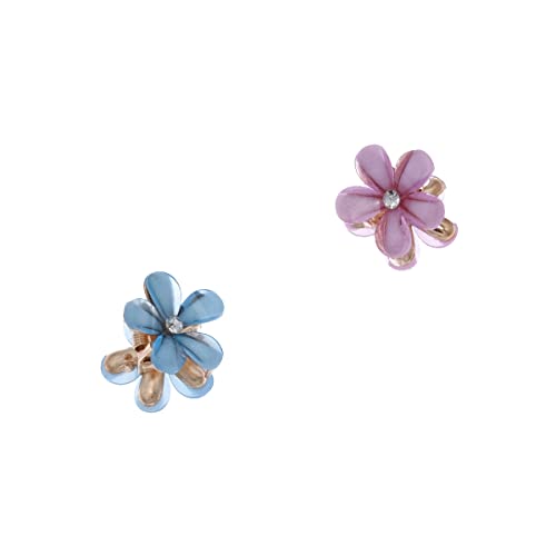 Aysekone 12 Pieces Mini Hair Claw Clips Flower Hair Clips Mini Hair Clips Daisy Hair Clips Flower Clips Barrettes Small Hair Clips Hair Accessories for Women Girls,Blue and Purple