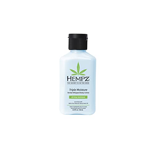 Hempz Triple Moisture Body Moisturizer 17 Oz & Whipped Body Creme with Hemp Seed Oil for 24-Hour Hydration