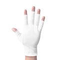 ANSMIO 2 Pairs White Cotton Fingerless Moisturizing Gloves with Open Tips for Dry Hands & Sleep