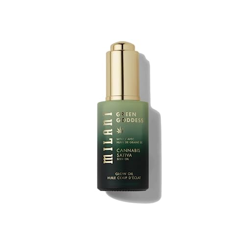 Milani Green Goddess Glow Oil - Multi-Use Facial Oil Infused With Hemp Oil To Hydrate and Soothe Stressed Out Skin