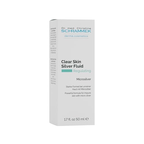 Clear Skin Silver Fluid (1.7 fl oz) - Powerful Formula for Impure Skin with Microsilver - Combats the Key Factors of Impure Skin - with Aloe Vera - Face Fluid - Skin Care - Dr. Schrammek