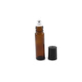 144-10ml Amber Glass Roll On Thick Bottles (144) with Stainless Steel Roller Balls - Refillable Aromatherapy Essential Oil Roll On (144)