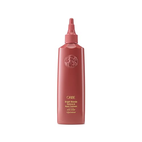 Oribe Bright Blonde Radiance & Repair Treatment - Purple Toning Restorative Hair Treatment Brightens, Strengthens & Repairs Color-Treated Blonde Hair - Tones Brassiness - 5.9 oz