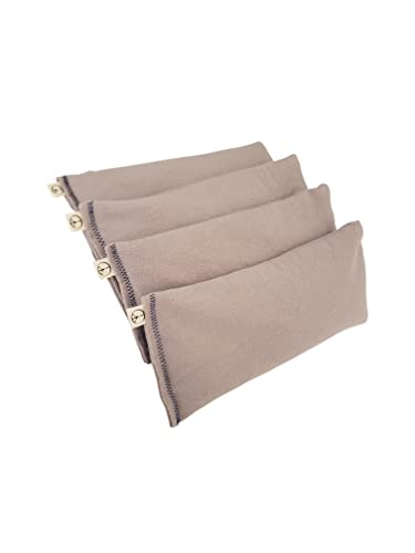 Organic Flax Seed Eye Pillows (Set of 4) - Unscented Cotton Flannel