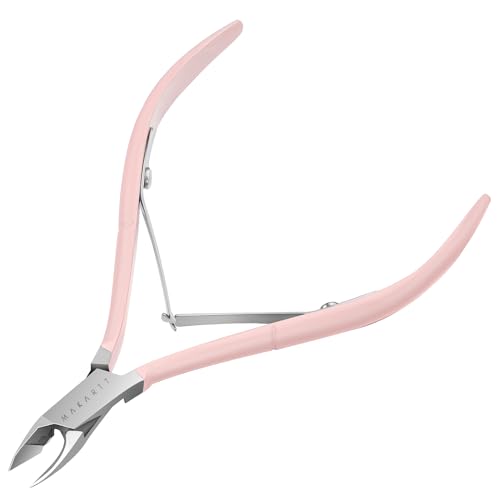 Makartt Precision Cuticle Nipper - Pink Stainless Steel Full-Jaw Trimmer