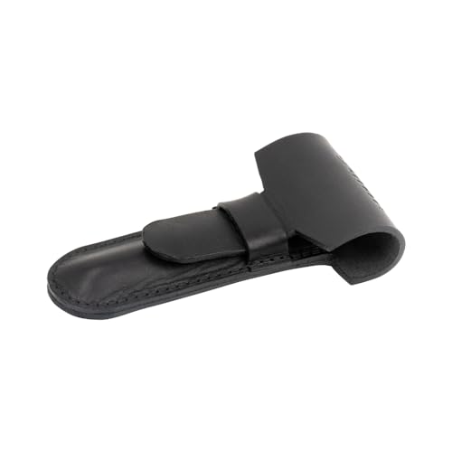 MERKUR Leather Razor Case - Black Cowhide, Fits All MERKUR Razors Except 24001, Up to 110 mm