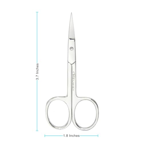 Curved Eyebrow & Facial Hair Scissors – 3.7" Stainless Steel