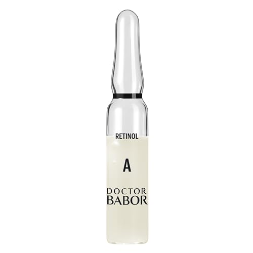 DOCTOR BABOR Renewal Ampoules, Serum Concentrate for Face, with Anti-Ageing Effect, Finer and Smoother Skin, Encapsulated Retinol with Bakuchiol and Tripeptide, Vegan Formula, 7 x 2 ml