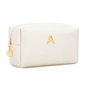 Personalized Initial Makeup Bag - Waterproof PU Leather Cosmetic Travel Bag