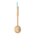 Bliss 2-in-1 Wooden Shower Brush for Back and Body, Exfoliating Dry Brush Bristles with Massaging Nubs for Sore Muscles, Use Wet or Dry