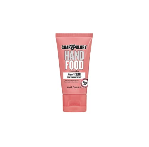 Soap & Glory Hand Food Hand Cream - Almond Oil + Shea Butter Hydrating Cuticle & Hand Moisturizer - Rose & Bergamot Scented Hand Cream for Dry Hands (1.69 oz)