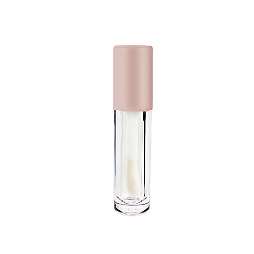 COSIDEA 24 pcs 5ml empty big brush lip gloss tube with stopper (Frosted bottle, Pink cap)