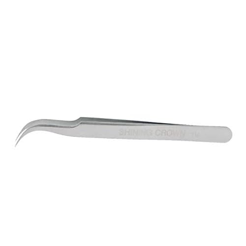 SHINING CROWN Tweezers for Eyelash Extension Straight and Curved 2PCS Set