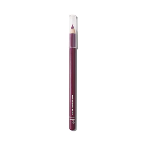 e.l.f. Cream Glide Lip Liner, Highly-Pigmented Pencil For Shaping & Sculpting Lips, Semi-Matte Finish, Vegan & Cruelty-Free, Plum & Get It