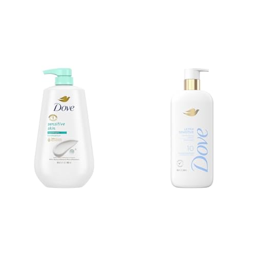 Dove Sensitive Skin Body Wash Bundle - Fragrance-Free & MicroMoisture, 30.6oz & 18.5oz