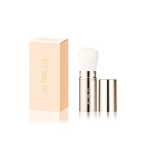 THE TOOL LAB 301 Retractable Powder Brush -Face Brush Makeup Brush-Premium Quality Natural Hair Bristles Cosmetic