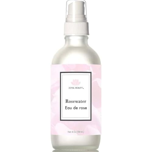 JOYAL BEAUTY 100% Pure Rose Water Hydrating Toner Spray Mist for Face. Luxurious Organic Bulgarian Rose Otto Hydrosol -Steam Distilled from Rose Damascena -Premium Therapeutic Grade 4oz Glass Bottle