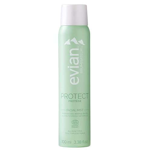 Evian Protect Facial Mist - Hydrating Mineral Water Face Spray with Aloe & Natural Extracts - Cooling Toner Mist for Face & Skin - Refreshing Facial Spray to Hydrate and Support Skin Barrier