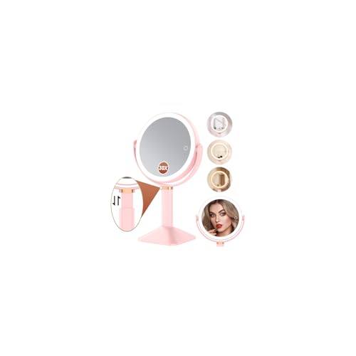 Lighted Makeup Mirror 30X Magnification, Adjustable with 4000mAh Battery
