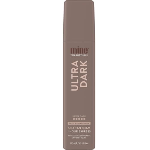MineTan Dark Self Tanning Foams | Bronze Collection - Best Fake Tanner Mousse for a Deep Instant Bronzing Glow, 1 Hour Express, Face & Body, Ultra Hydrating Formula, Coconut Scented, 6.7 Fl Oz