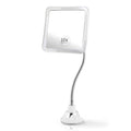 Flexible 10X Magnifying Makeup Mirror with Adjustable Gooseneck and Suction Cup - 2 in 1 Table Mirror and Wall Mount Mirror for Vanity and Bathroom Use - 6.3 x 6.3 Inch (Square)