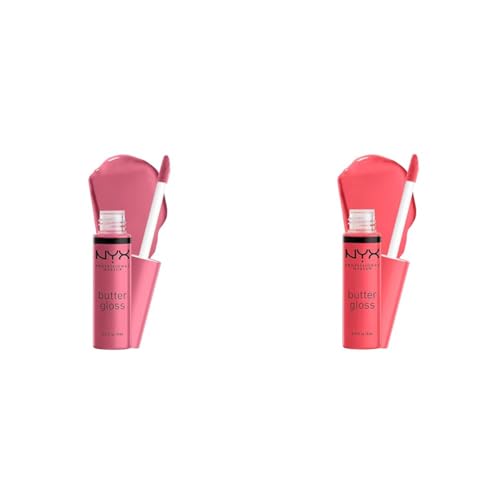 NYX Butter Gloss Lip Gloss 2-Piece Bundle - Angel Food Cake & Sorbet