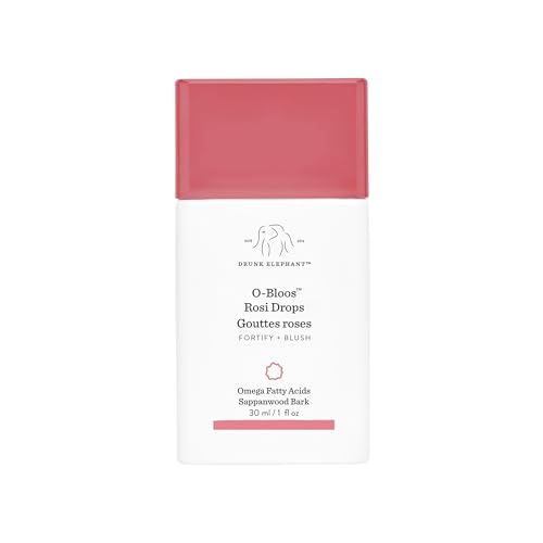 Drunk Elephant O-Bloos Rosi Drops - 30 ml/1 fl oz - Peachy-Pink Color Serum Drops - Clean Clinical Skincare - Cruelty-Free - Dermatologist-Tested - Free of Essential Oils, Silicones, and Fragrance