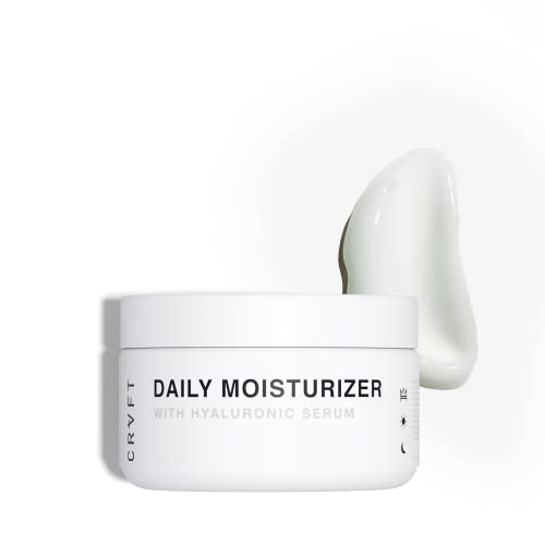 CRVFT Men's Daily Facial Moisturizer 1oz [AM/PM] | Long-Lasting Deep Hydration/Lock-In Moisture/Reduce Dryness | All Skin Types | with Hyaluronic Acid | Made in USA | Paraben & Sulfate Free [Scented]