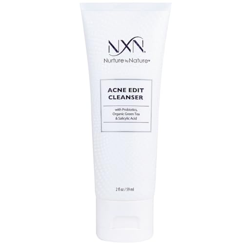 NXN Acne Facial Cleanser - Face Wash with Salicylic Acid, Green Tea & Probiotics to Heal Skin, Prevent Blemishes & Breakouts