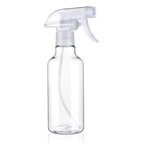 Spray Bottles 12oz Plastic Spray Bottle for Hair Mist/Stream Heavy Duty Empty Spray Bottles for Cleaning Solutions, Plants (12oz-Clear)