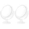 Danielle 10X Soft Touch Round Vanity Mirror, White (Pack of 2)