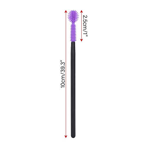 G2PLUS 50PCS Disposable Silicone Eyelash Brushes - Purple Mascara Wands