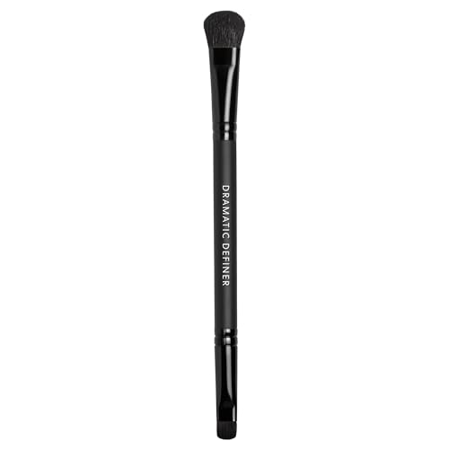 bareMinerals Dramatic Definer Eye Duo Brush, Flat Eyeshadow Brush to Build Color, Rounded Small Brush to Line + Define Eyes, Synthetic Fibers, Vegan