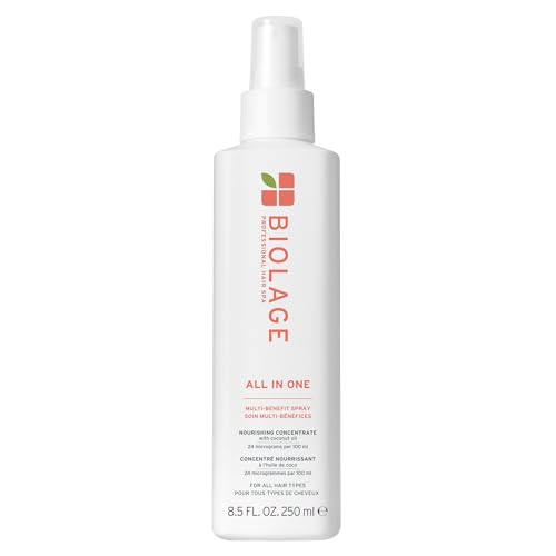Biolage All-In-One Multi-Benefit Spray - Leave-In Treatment, Heat Protectant, Shine, Frizz Control, For All Hair Types, Coconut Oil, Vegan & Paraben-Free