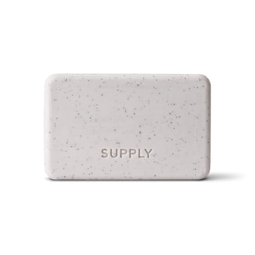 Supply Exfoliating Bar Soap for Men - Mens Bar Soap with Jojoba Beads, Shea Butter & Aloe - Deep Cleansing & Moisturizing Soap Bar - White Birch & Sage Scent - 7 oz