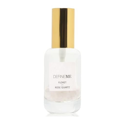 DefineMe Rose Quartz Crystal Infused Natural Perfume Mist, Floret Scent, 0.95 FL OZ, Award Winner 2024 Universal Beauty Awards